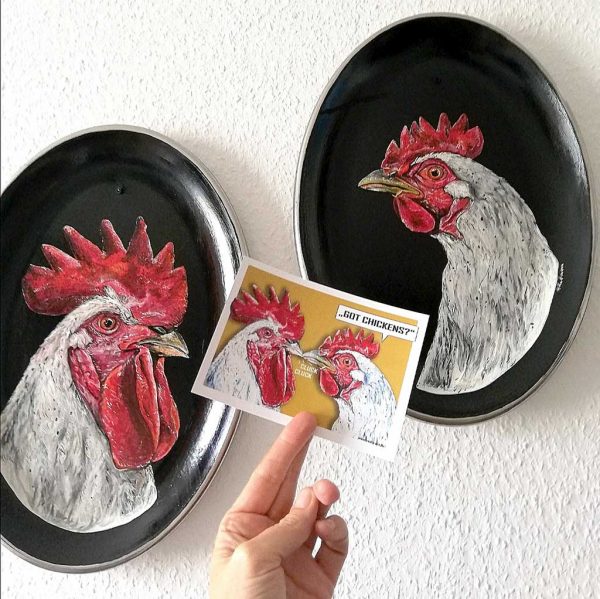 Hühner auf Silbertablett